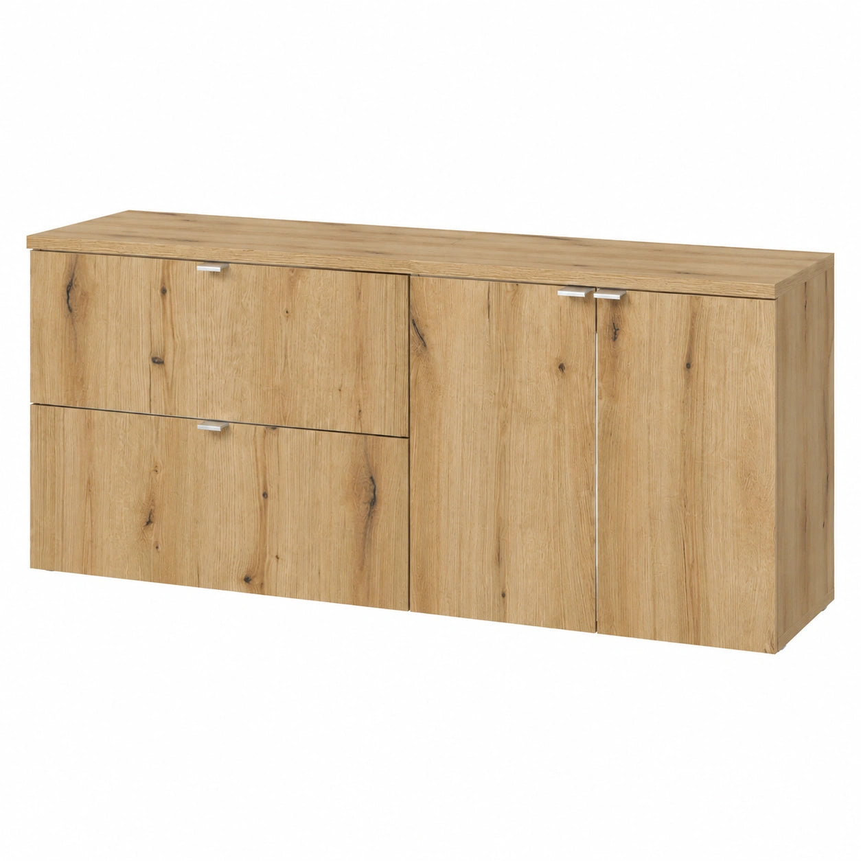Ensemble de meubles de salle de bain, avec tiroirs, avec portes, en chêne et panneaux de bois, 160 x 60 x 40 cm, pour la salle de bain