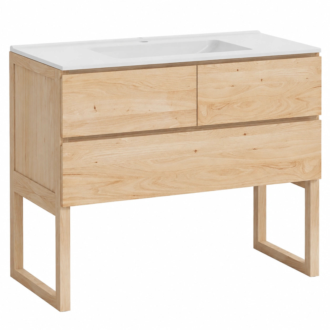 Ensemble de meubles de salle de bain, en chêne, coloris naturel, pour la salle de bain