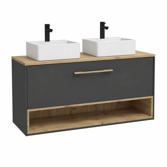 Ensemble de meubles de salle de bain, coloris anthracite, pour la salle de bain