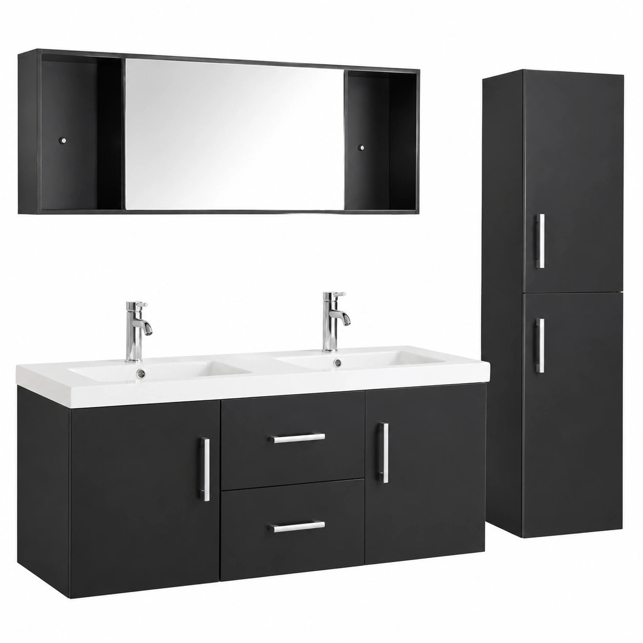 Ensemble de meubles de salle de bain, coloris noir, pour la salle de bain