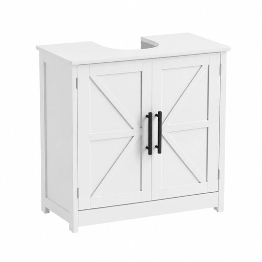 Ensemble de meubles de salle de bain, avec portes, coloris blanc, 60 x 30 x 60 cm, pour la salle de bain