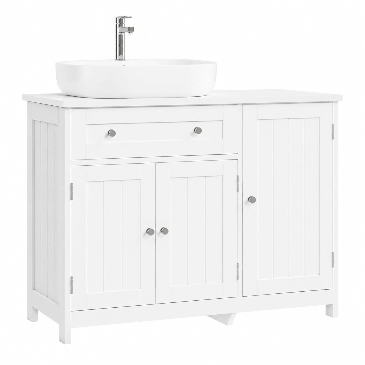 Ensemble de meubles de salle de bain, avec tiroirs, coloris blanc, 90 x 30 x 61,5 cm, pour la salle de bain