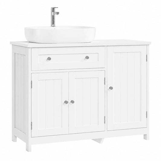 Ensemble de meubles de salle de bain, avec tiroirs, coloris blanc, 90 x 30 x 61,5 cm, pour la salle de bain