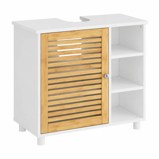 Armoire, avec rangement, avec étagères, avec portes, en bambou, 62 x 30 x 60 cm, pour la chambre
